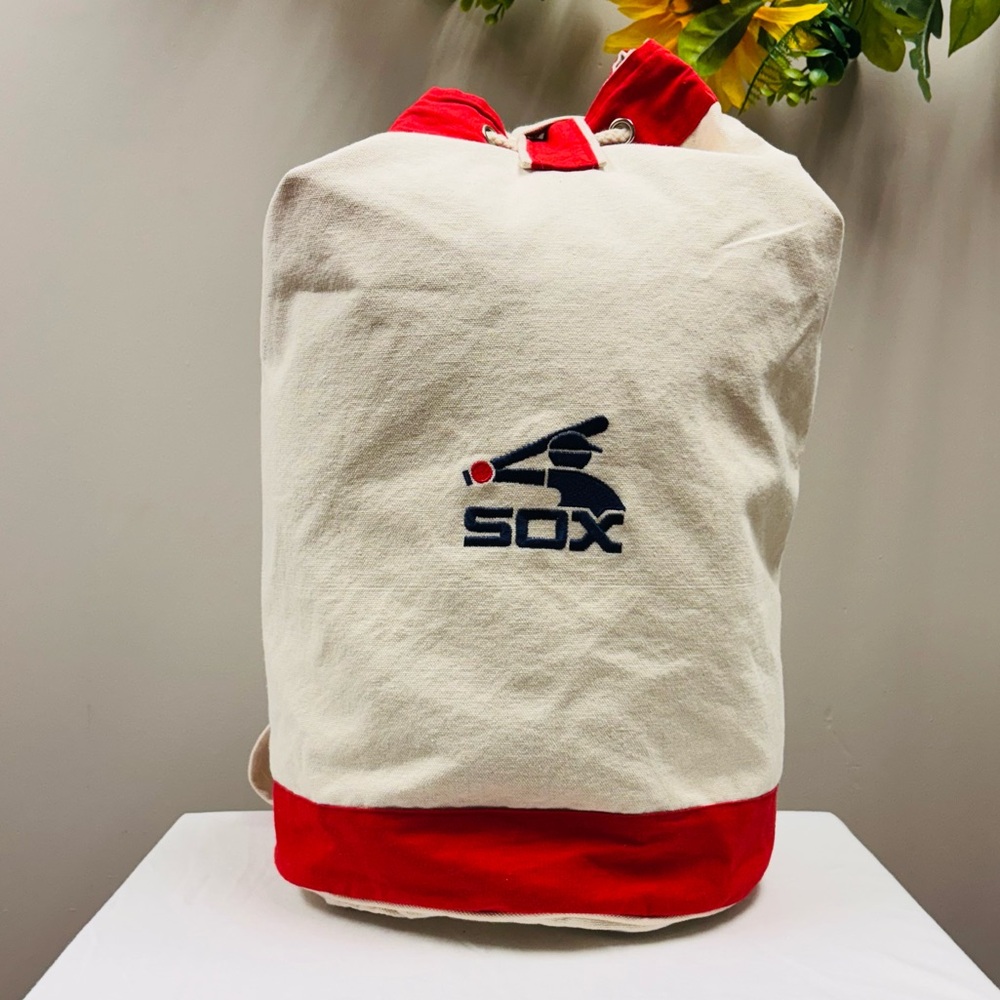 Vintage Chicago White Sox Canvas Duffel Bucket Bag – Retro MLB Baseball Travel